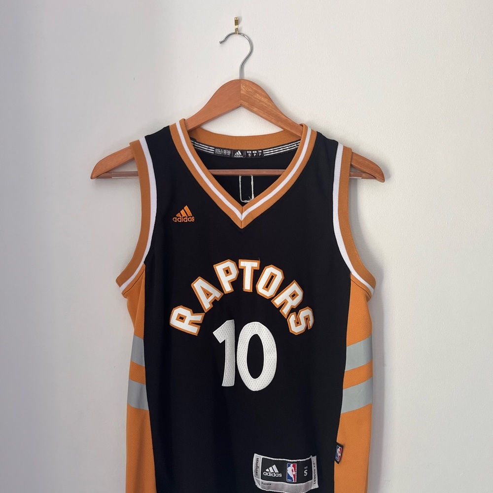 Adidas Raptors Black and Orange Jersey